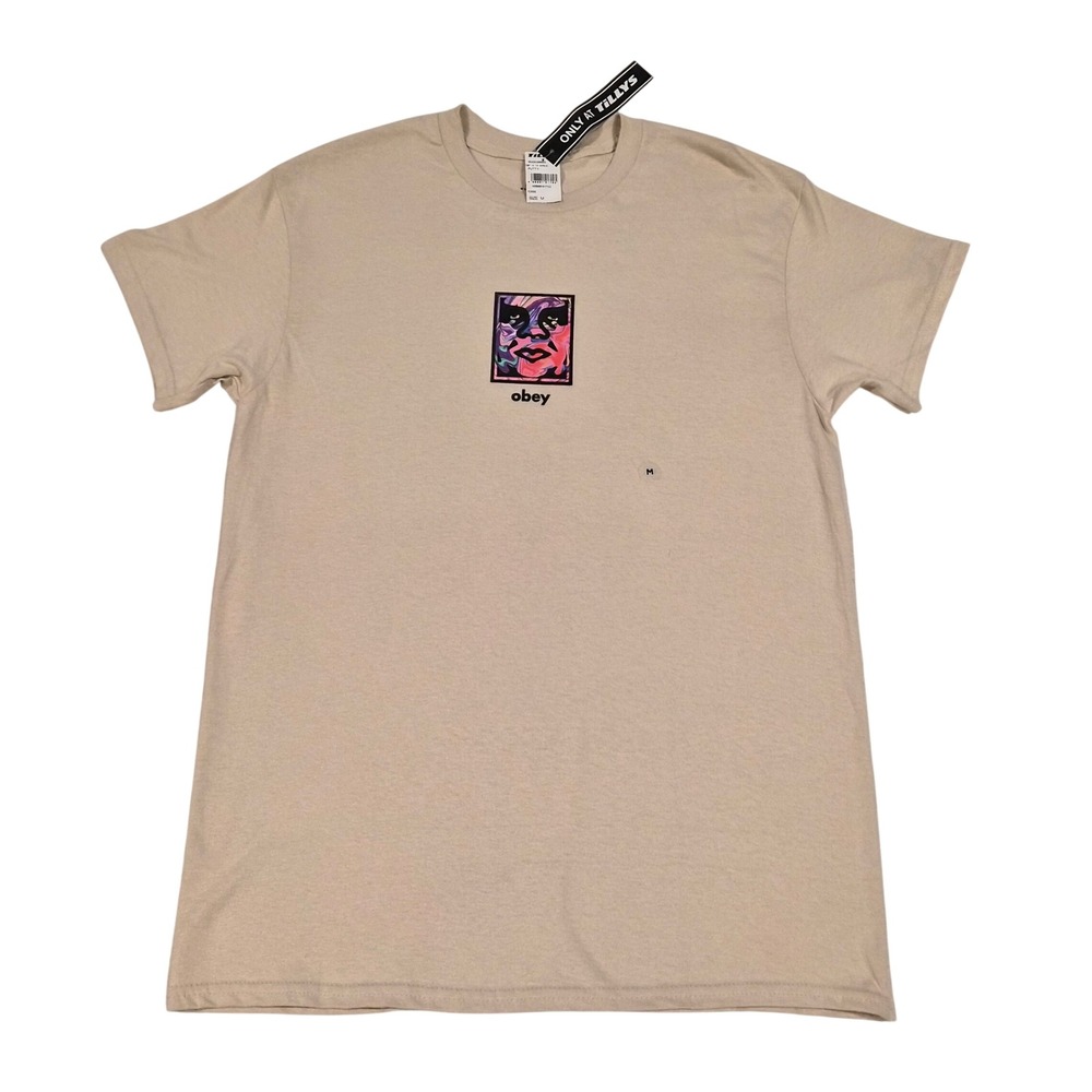 NWT OBEY Marbled Putty Box Logo Graphic Tee Medium